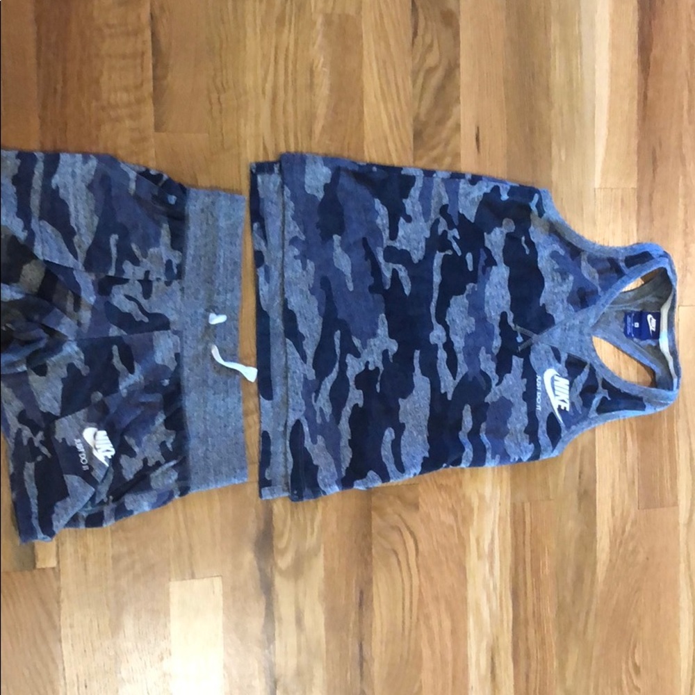 Nike Tank Shorts Blue Camo